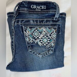 Girls 7 Slim indigo bootcut jeans